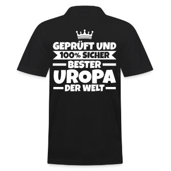 Bester Uropa der Welt - Männer Poloshirt - Schwarz - Hinten - Kai (181cm)