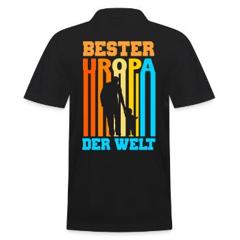Bester Uropa der Welt - Männer Poloshirt - Schwarz - Hinten - Kai (181cm)