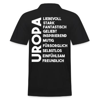 Uropa - Männer Poloshirt - Schwarz - Hinten - Kai (181cm)