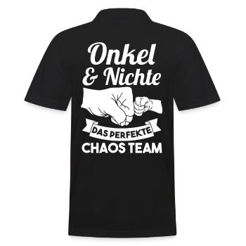Onkel und Nichte - Männer Poloshirt - Schwarz - Hinten - Kai (181cm)