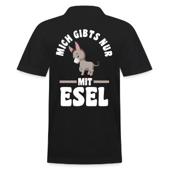 Mich gibt’s nur mit Esel - Männer Poloshirt - Schwarz - Hinten - Kai (181cm)