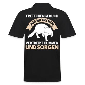 Frettchen - Männer Poloshirt - Schwarz - Hinten - Kai (181cm)