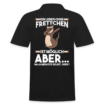 Frettchen - Männer Poloshirt - Schwarz - Hinten - Kai (181cm)