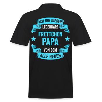 Frettchen Papa - Männer Poloshirt - Schwarz - Hinten - Kai (181cm)