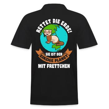 Umweltschutz Tierschutz Frettchen - Männer Poloshirt - Schwarz - Hinten - Kai (181cm)
