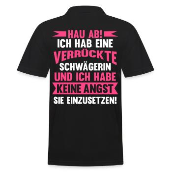 Verrückte Schwägerin - Männer Poloshirt - Schwarz - Hinten - Kai (181cm)