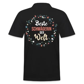 Beste Schwägerin - Männer Poloshirt - Schwarz - Hinten - Kai (181cm)