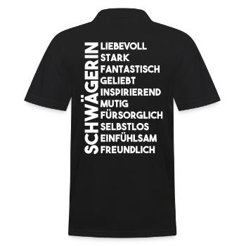 Schwägerin - Männer Poloshirt - Schwarz - Hinten - Kai (181cm)