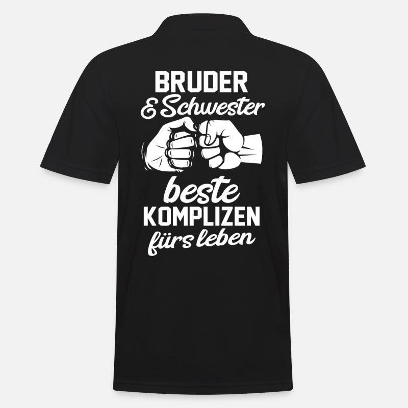 Bruder und Schwester - Männer Poloshirt - Schwarz