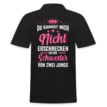 Schwester von zwei Jungs - Männer Poloshirt - Schwarz - Hinten - Kai (181cm)