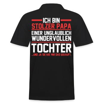 Papa Vater Vatertag Tochter - Männer Poloshirt - Schwarz - Hinten - Kai (181cm)