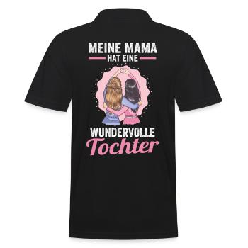 Meine Mama hat eine wundervolle Tochter - Männer Poloshirt - Schwarz - Hinten - Kai (181cm)