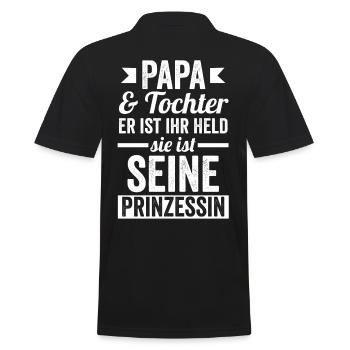 Papa und Tochter - Männer Poloshirt - Schwarz - Hinten - Kai (181cm)