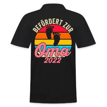 Werdende Oma 2022 - Männer Poloshirt - Schwarz - Hinten - Kai (181cm)