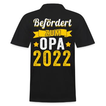 Werdender Opa 2022 - Männer Poloshirt - Schwarz - Hinten - Kai (181cm)