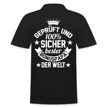 Bester Bonuspapa der Welt - Männer Poloshirt - Schwarz - Hinten - Kai (181cm)