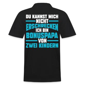 Bonuspapa von drei Kindern - Männer Poloshirt - Schwarz - Hinten - Kai (181cm)