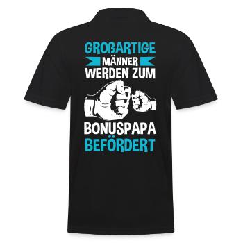 Großartiger Bonuspapa - Männer Poloshirt - Schwarz - Hinten - Kai (181cm)