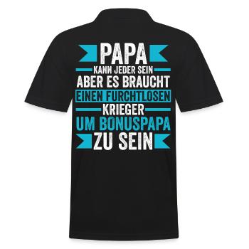 Bonuspapa Stiefpapa Stiefvater - Männer Poloshirt - Schwarz - Hinten - Kai (181cm)