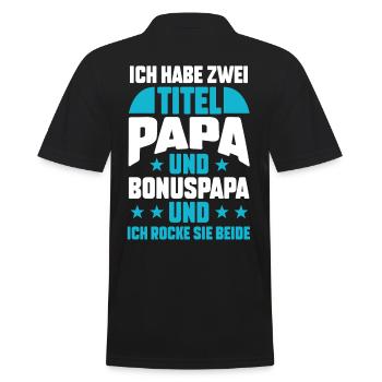Stiefvater Papa Vater Vatertag Bonuspapa - Männer Poloshirt - Schwarz - Hinten - Kai (181cm)