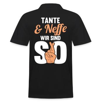 Tante und Neffe - Männer Poloshirt - Schwarz - Hinten - Kai (181cm)