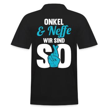 Onkel und Neffe - Männer Poloshirt - Schwarz - Hinten - Kai (181cm)