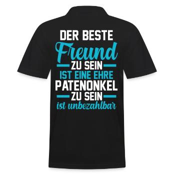Patenonkel - Männer Poloshirt - Schwarz - Hinten - Kai (181cm)