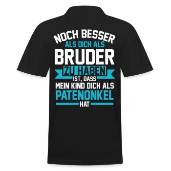Bruder Patenonkel - Männer Poloshirt - Schwarz - Hinten - Kai (181cm)