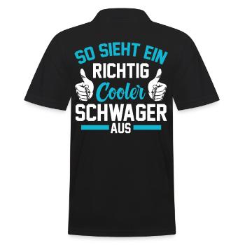 Cooler Schwager - Männer Poloshirt - Schwarz - Hinten - Kai (181cm)