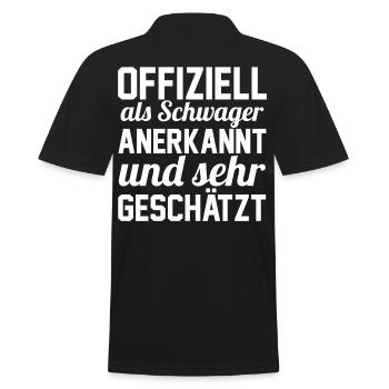 Offizieller Schwager - Männer Poloshirt - Schwarz - Hinten - Kai (181cm)