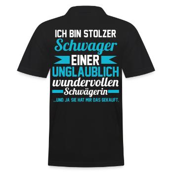 Schwager - Männer Poloshirt - Schwarz - Hinten - Kai (181cm)