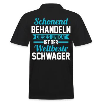 Schwager - Männer Poloshirt - Schwarz - Hinten - Kai (181cm)