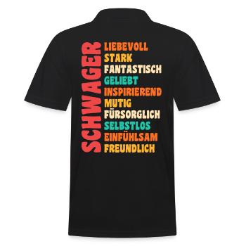 Schwager - Männer Poloshirt - Schwarz - Hinten - Kai (181cm)