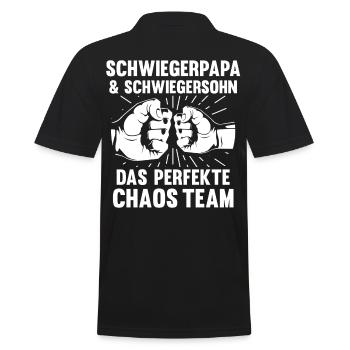 Schwiegerpapa und Schwiegersohn - Männer Poloshirt - Schwarz - Hinten - Kai (181cm)