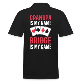 Grand-père est mon nom Bridge est mon jeu de cartes de jeu - Polo Homme - noir - Dos - Kai (181cm)