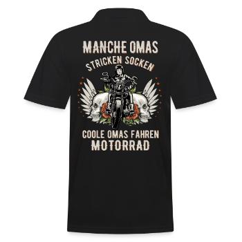 Biker-Oma Morradfahrer Lustiges Motorrad Shirt - Männer Poloshirt - Schwarz - Hinten - Kai (181cm)