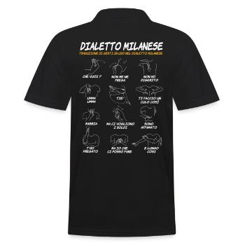 Milano Dialetto Milanese Gesti divertenti - Men's Polo Shirt - black - Back - Kai (181cm)