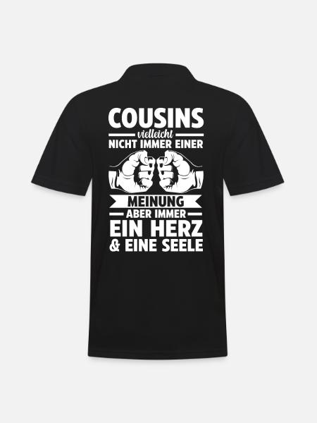 Cousins Cousin - Männer Poloshirt - Schwarz