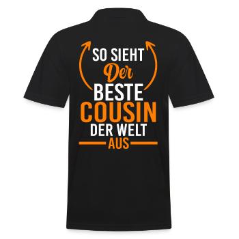 Bester Cousin der Welt - Männer Poloshirt - Schwarz - Hinten - Kai (181cm)