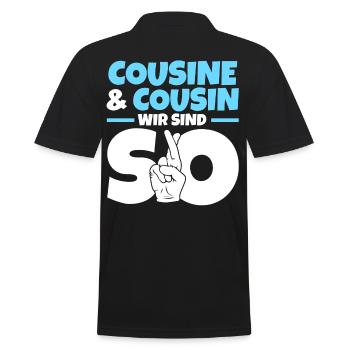 Cousine Cousin - Männer Poloshirt - Schwarz - Hinten - Kai (181cm)
