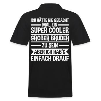 Cooler großer Bruder - Männer Poloshirt - Schwarz - Hinten - Kai (181cm)