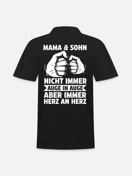 Mama und Sohn - Männer Poloshirt - Schwarz