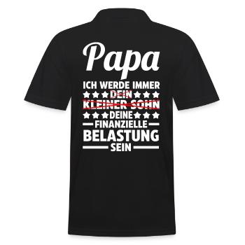 Papa Vater Sohn - Männer Poloshirt - Schwarz - Hinten - Kai (181cm)