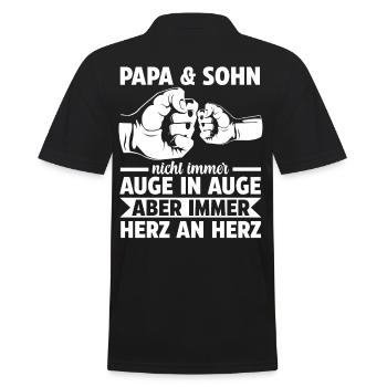 Papa und Sohn - Männer Poloshirt - Schwarz - Hinten - Kai (181cm)