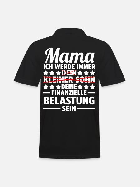 Mama Mutter Sohn - Männer Poloshirt - Schwarz