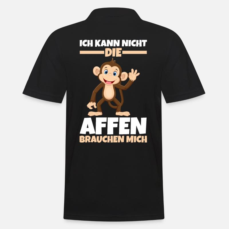Affe Affen Dschungel - Männer Poloshirt - Schwarz