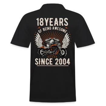 18 Years old Gifts Vintage 2004 18th Birthday - Men's Polo Shirt - black - Back - Kai (181cm)