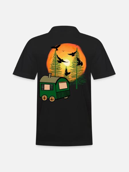 Petit chalet maison construction roulotte Nature Lovers Freedom - Polo Homme - noir