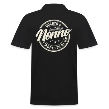 Nonno regalo per la festa del Papà - Männer Poloshirt - Schwarz - Hinten - Kai (181cm)