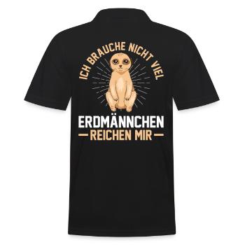 Erdmännchen Zoo Erdmännchen - Männer Poloshirt - Schwarz - Hinten - Kai (181cm)